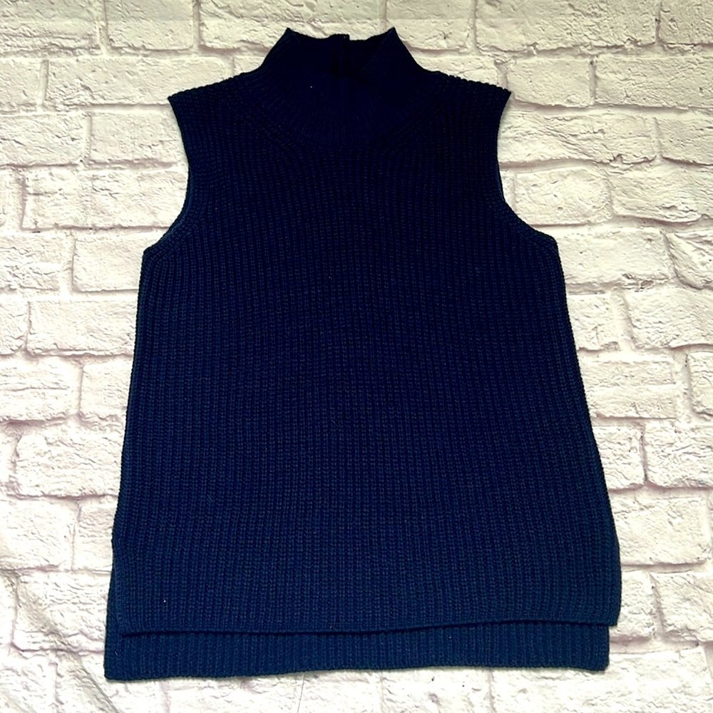 Navy blue sleeveless sweater